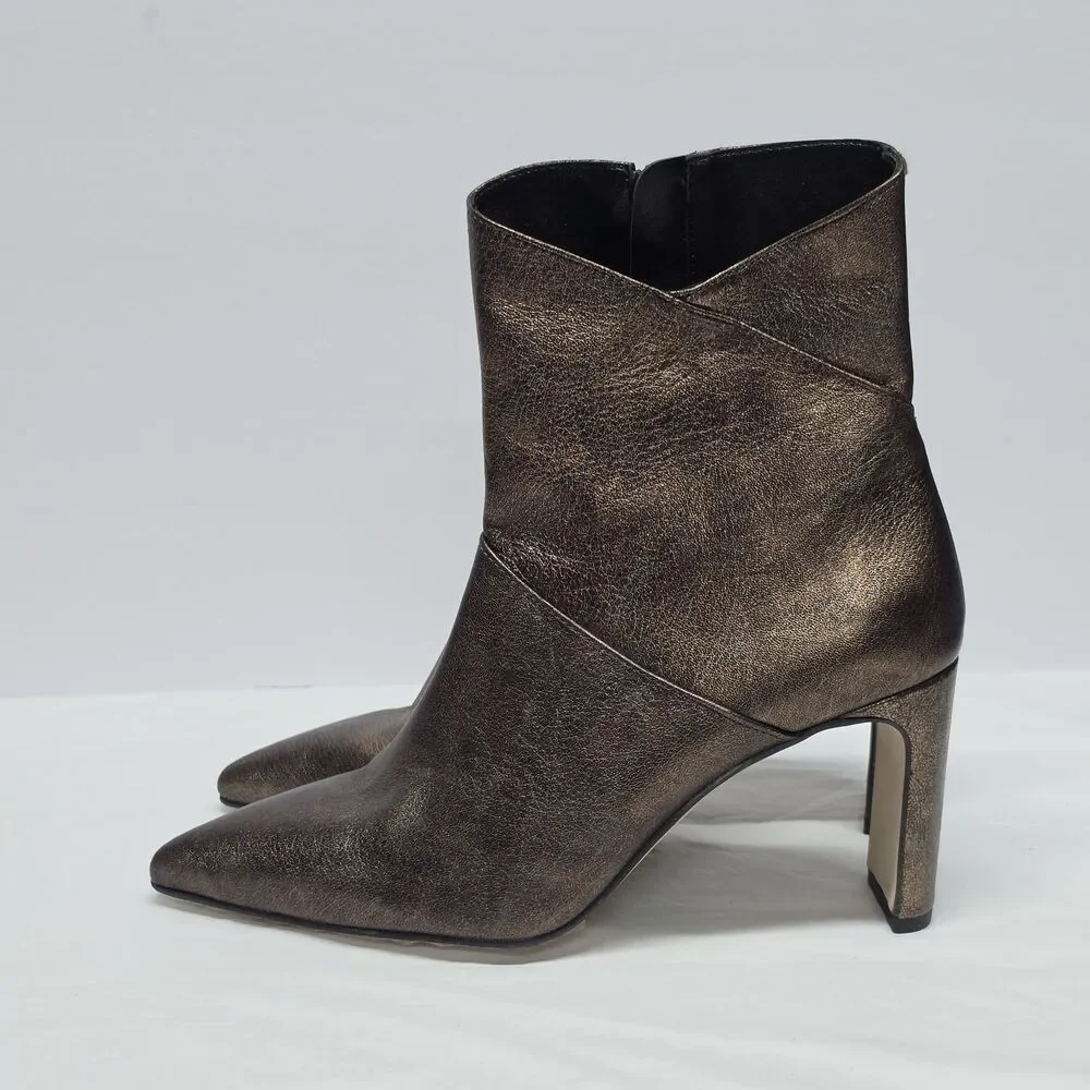 Marian Genuine Leather Spain Bronze Metallic leather Boots Size EU 39 US 8 NEW